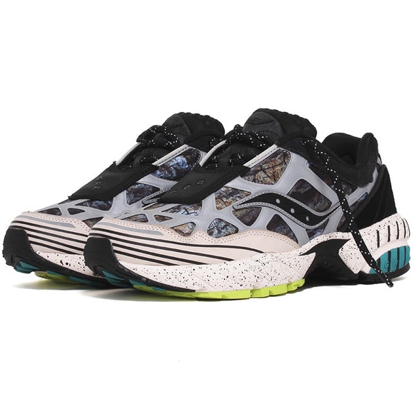 Saucony Grid Web Reflect Camo Sneakers Gray/Black, size 8 US women or 6,5 men - Picture 4 of 8